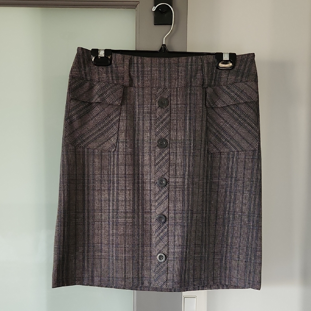Reitmans Gray Blue Size 5 Fully Lined Skirt With Pockets